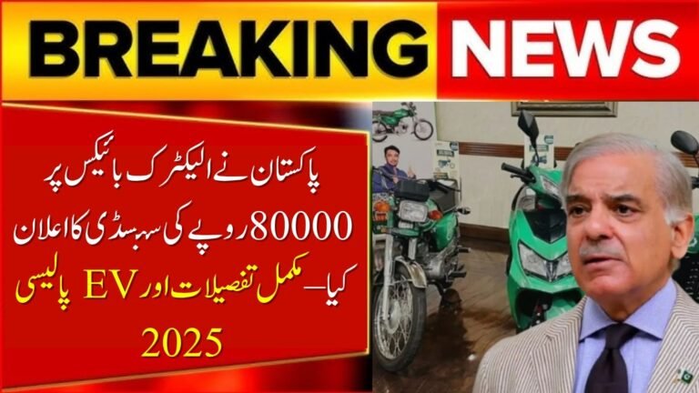 Pakistan Announces Rs 80000 Subsidy on Electric Bikes