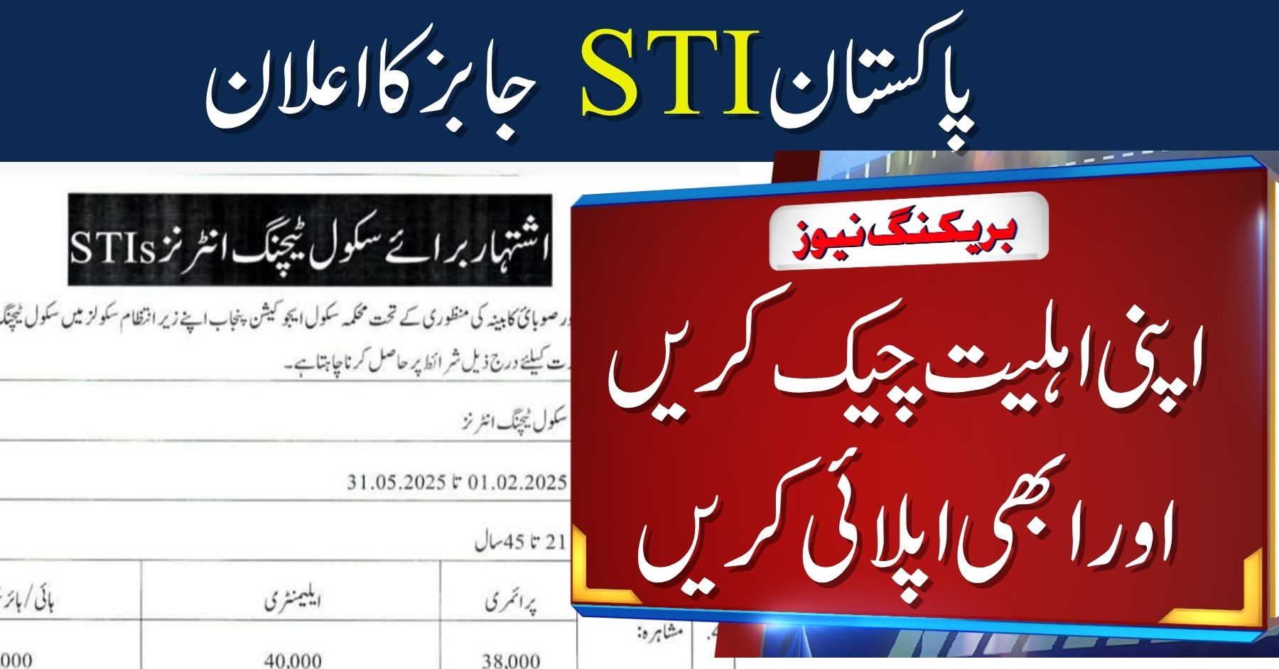 Punjab STI Jobs 2025 – Eligibility Criteria