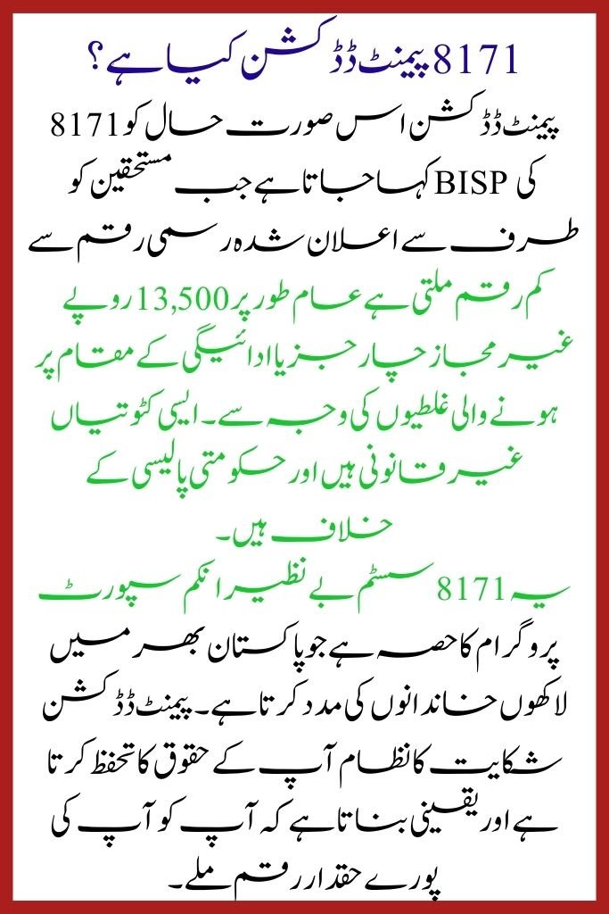 8171 Payment Deduction Complaint 