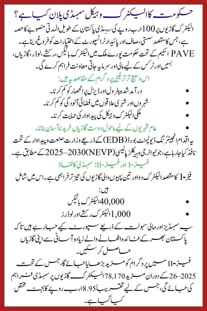 Rs. 100 Billion Subsidy on Electric Vehicles 